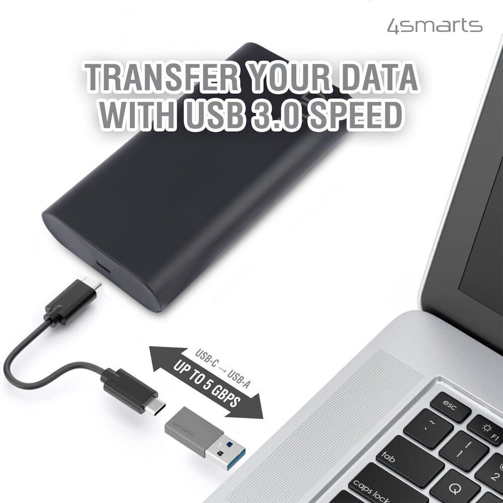 4smarts USB-C til USB-A Adapter - USB 3.0 - 2 Stk. - Grå