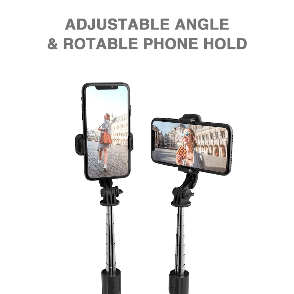 4smarts - Roterbar Selfiestang m. Bluetooth Fjernbetjening - Sort