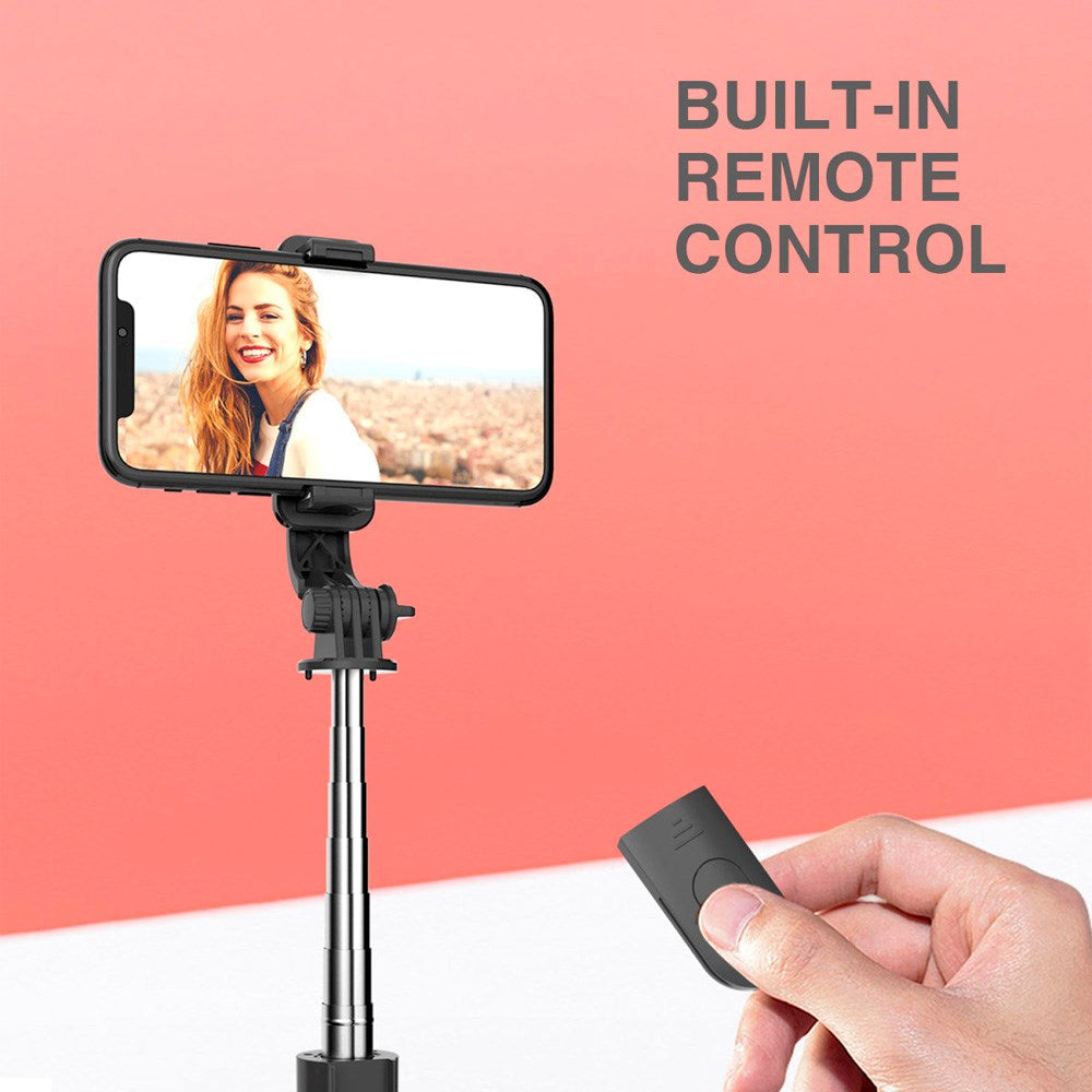 4smarts - Roterbar Selfiestang m. Bluetooth Fjernbetjening - Sort
