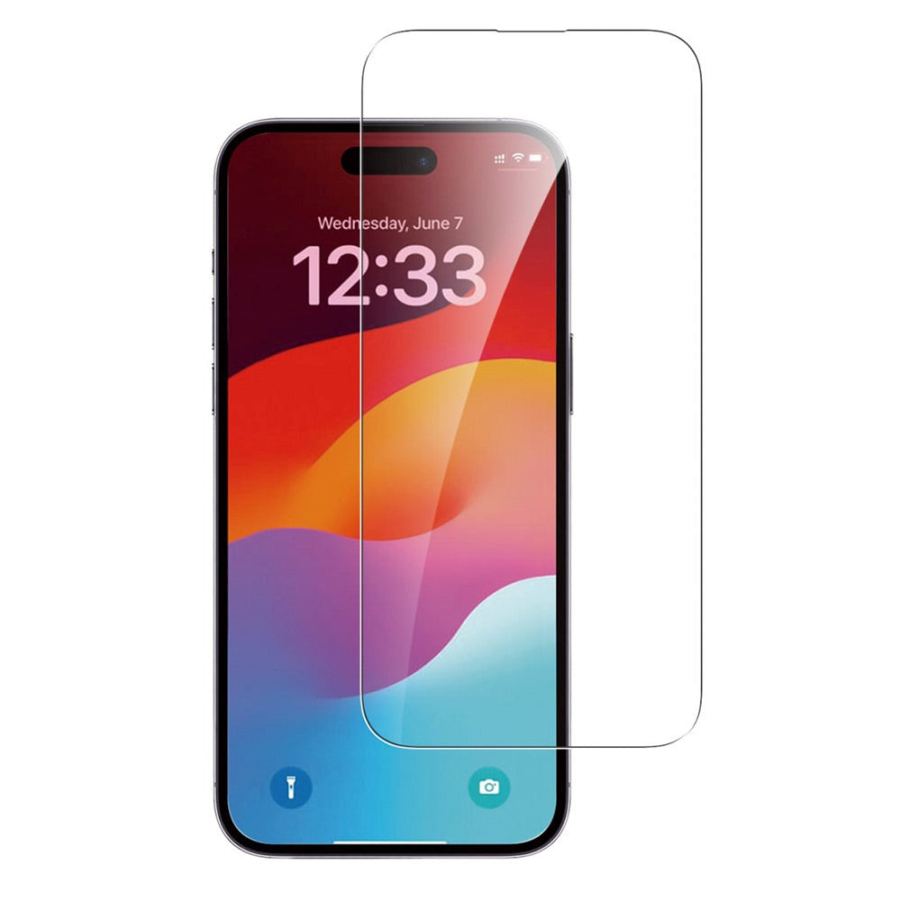 iPhone 15 4smarts Second Glass Skærmbeskyttelse m. Monteringsramme - Case Friendly - Gennemsigtig