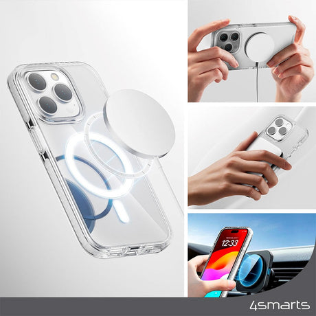 iPhone 15 Pro 4smarts Hybrid Guard Cover - MagSafe Kompatibel - Gennemsigtig / Hvid