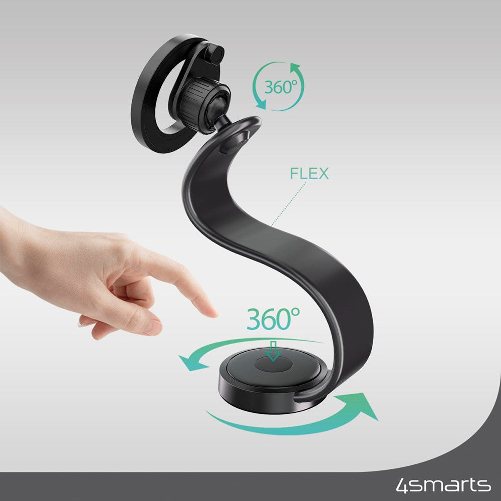 4smarts Magnetic Flex - Magnetisk Mobilholder til Bil - Sort