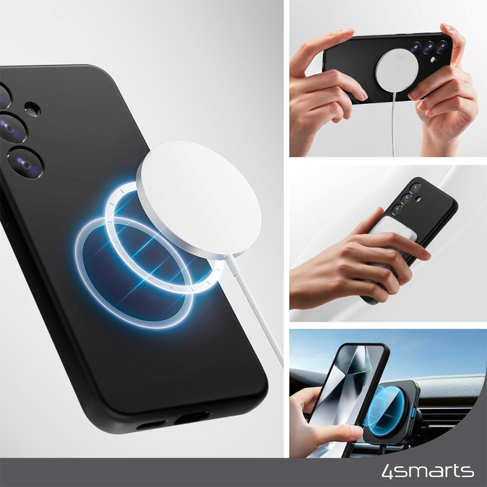 Samsung Galaxy S24+ (Plus) 4Smarts Liquid Silikone Cupertino Cover - Qi2 Kompatibel - Sort