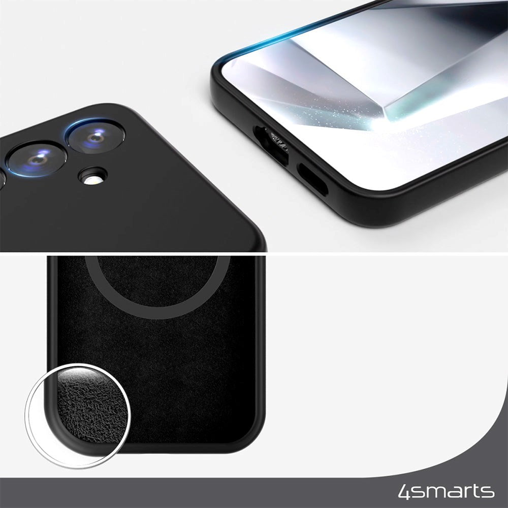 Samsung Galaxy S24+ (Plus) 4Smarts Liquid Silikone Cupertino Cover - Qi2 Kompatibel - Sort