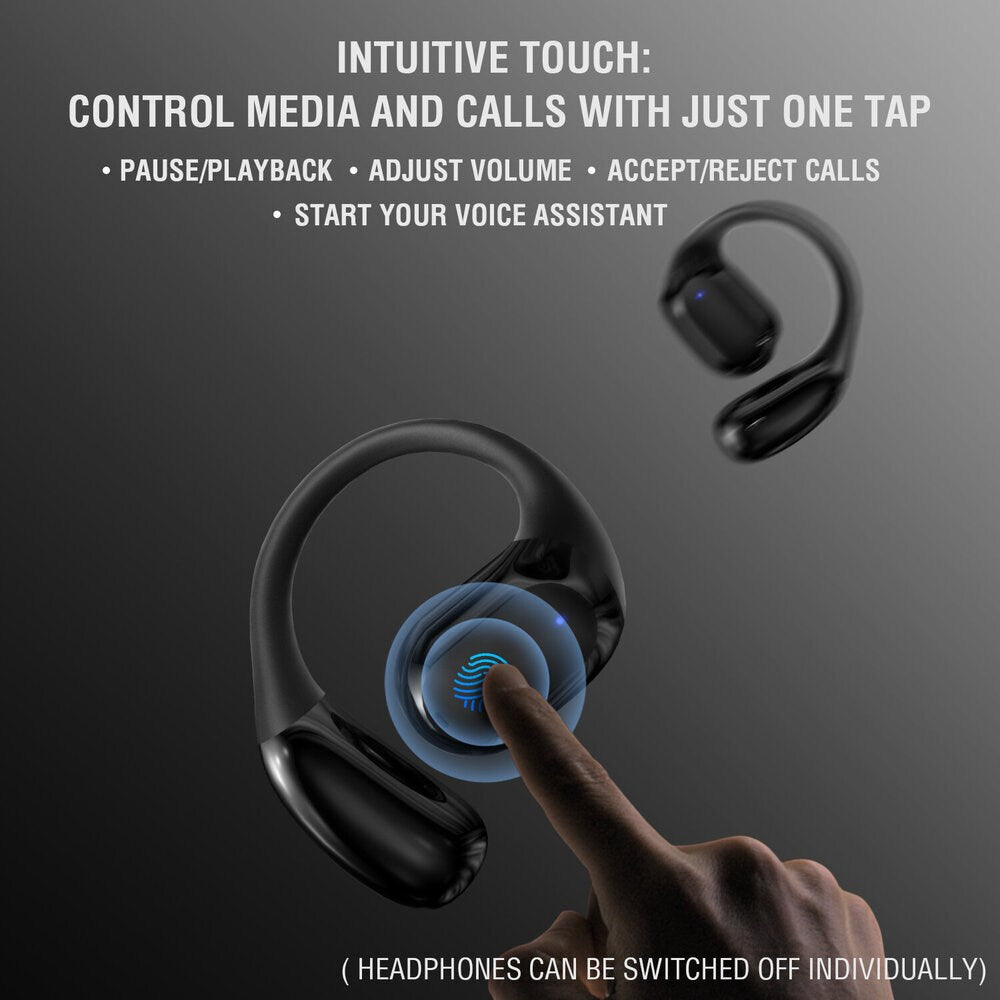 4smarts True Wireless SkyBuds Sport Høretelefoner - Open-Ear - Sort