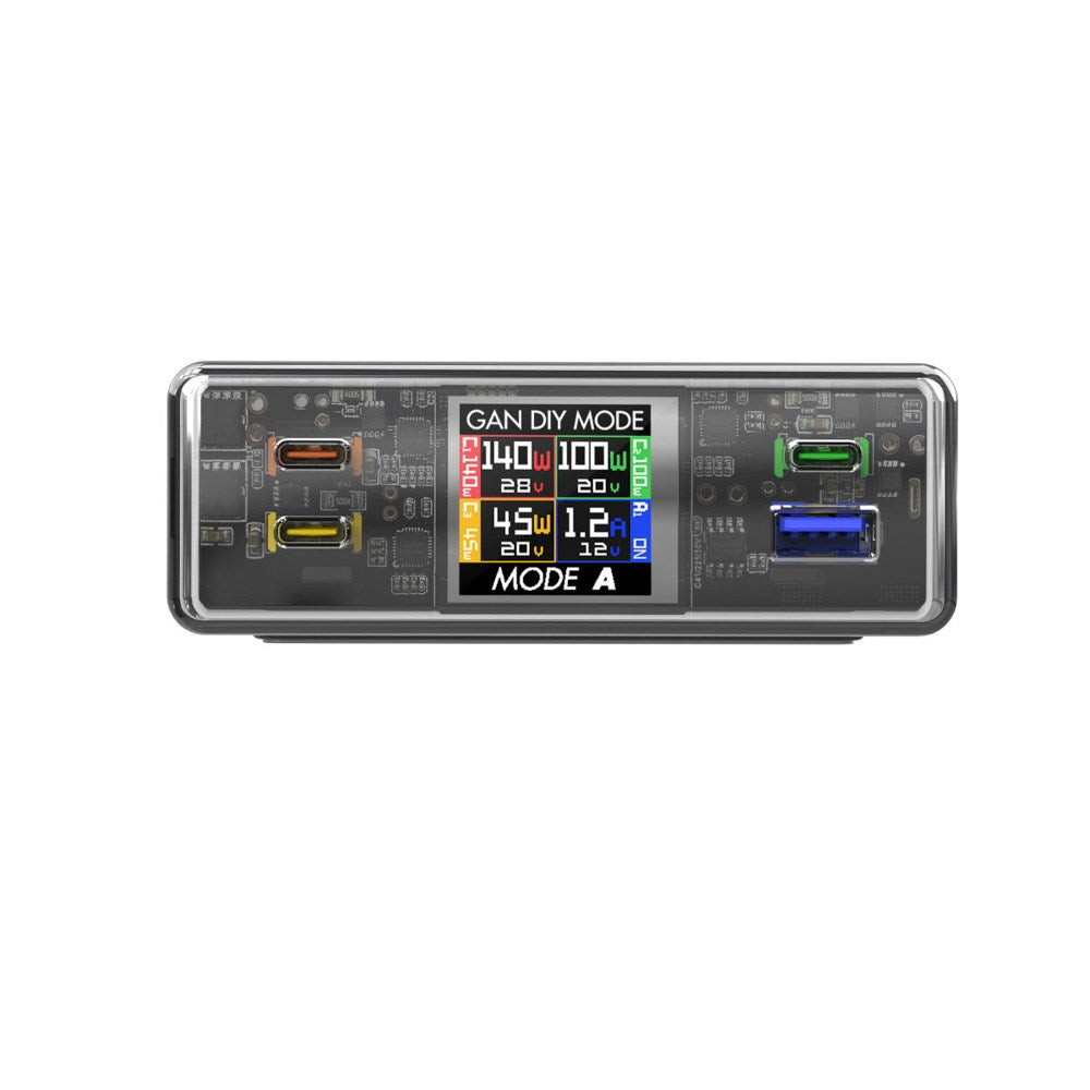4smarts Lucid GaN DIY Mode Bordoplader - 300W / 3x USB-C & 1x USB-A - Grå