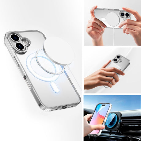 iPhone 16 4smarts Premium Starter Set - MagSafe Cover, Beskyttelse til Skærm og Kameralinse & 30W Vægoplader - Gennemsigtig / Hvid