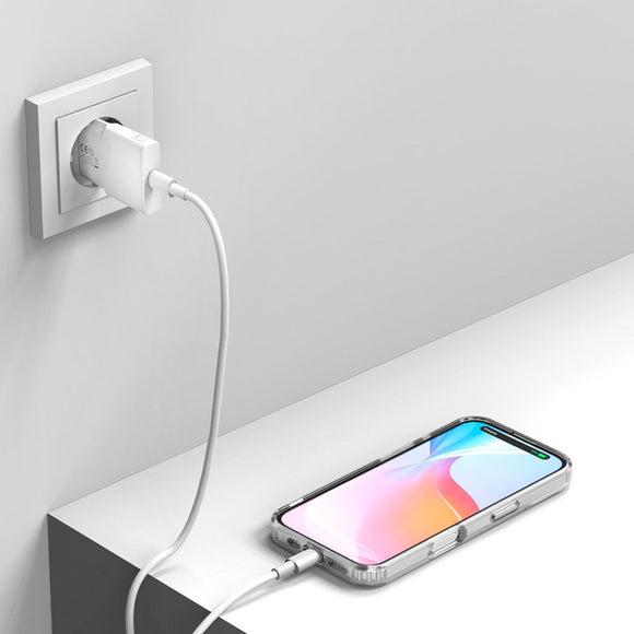 iPhone 16 4smarts Premium Starter Set - MagSafe Cover, Beskyttelse til Skærm og Kameralinse & 30W Vægoplader - Gennemsigtig / Hvid