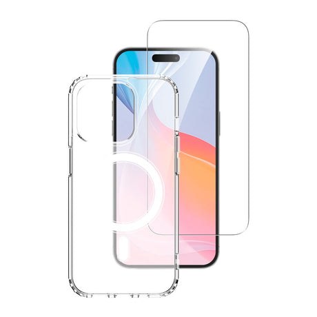 iPhone 16 Pro Max 4smarts Premium Starter Set - MagSafe Cover, Beskyttelse til Skærm og Kameralinse & 30W Vægoplader - Gennemsigtig / Hvid