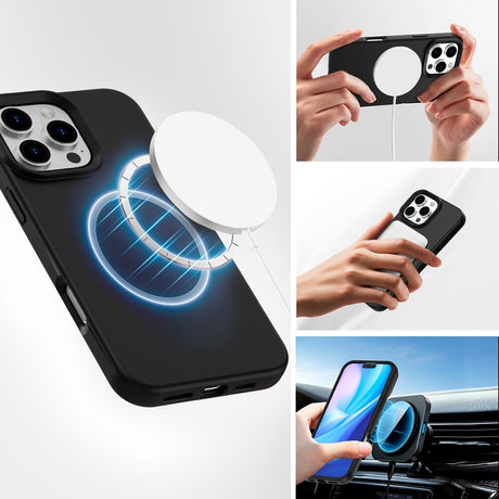 iPhone 16 Pro 4Smarts Liquid Silikone Cupertino Cover - MagSafe Kompatibel - Sort