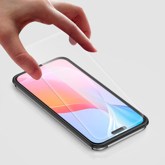 iPhone 16 4smarts Second Glass Skærmbeskyttelse m. Monteringsramme - Case Friendly - Gennemsigtig