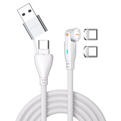 4smarts GravityCord Magnetisk Kabel m. USB-C/A - 100W - 1.8m - Hvid