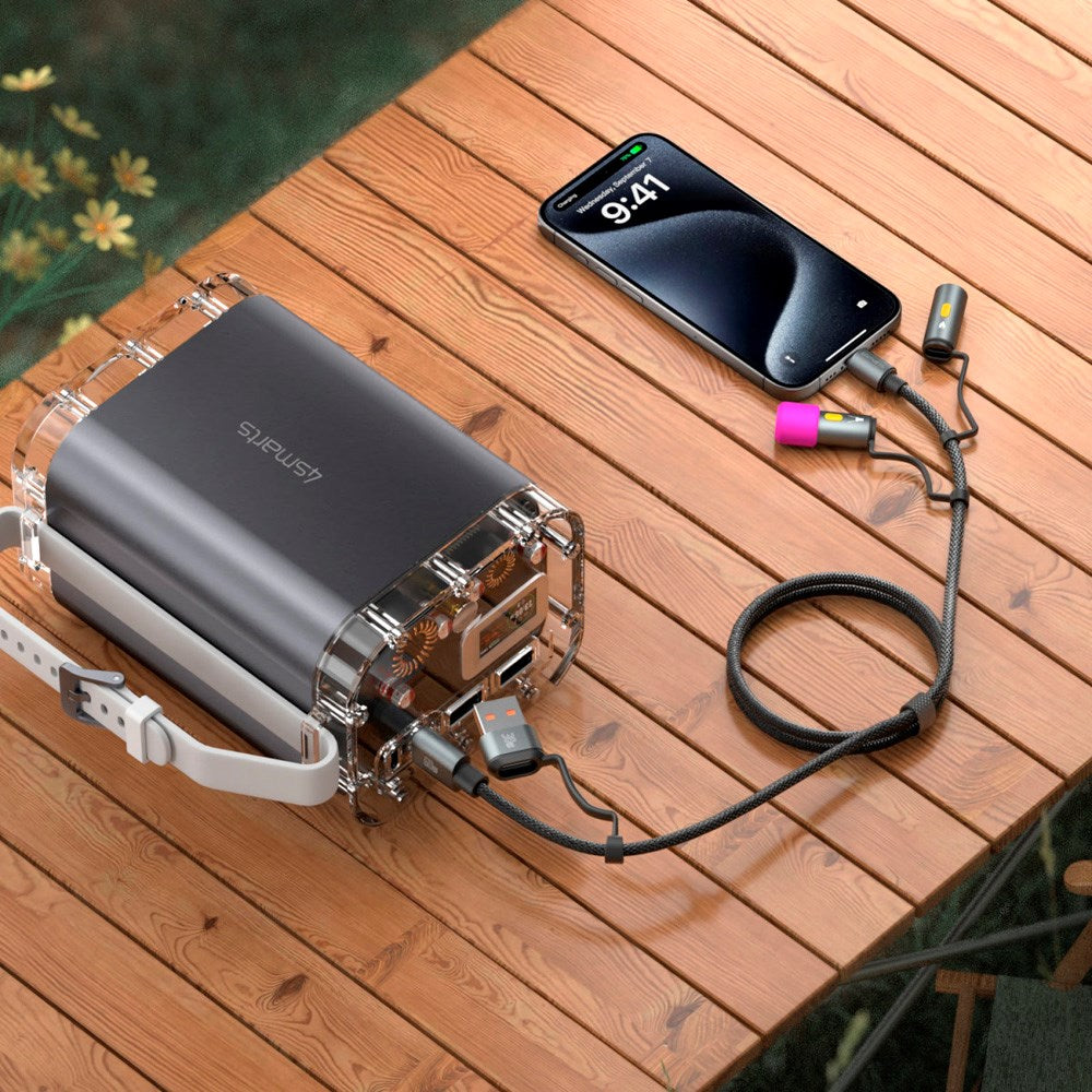 4smarts 4-i-1 USB-C Outdoor Kabelsæt - 60W / 1m - Sort