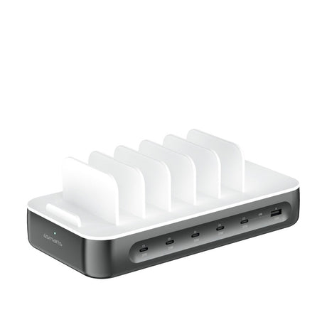 4smarts Ladestation m. 9 Opladningsmuligheder - 5x USB-C Kabel & 1x 4-i-2 Multikabel - 100W - Grå