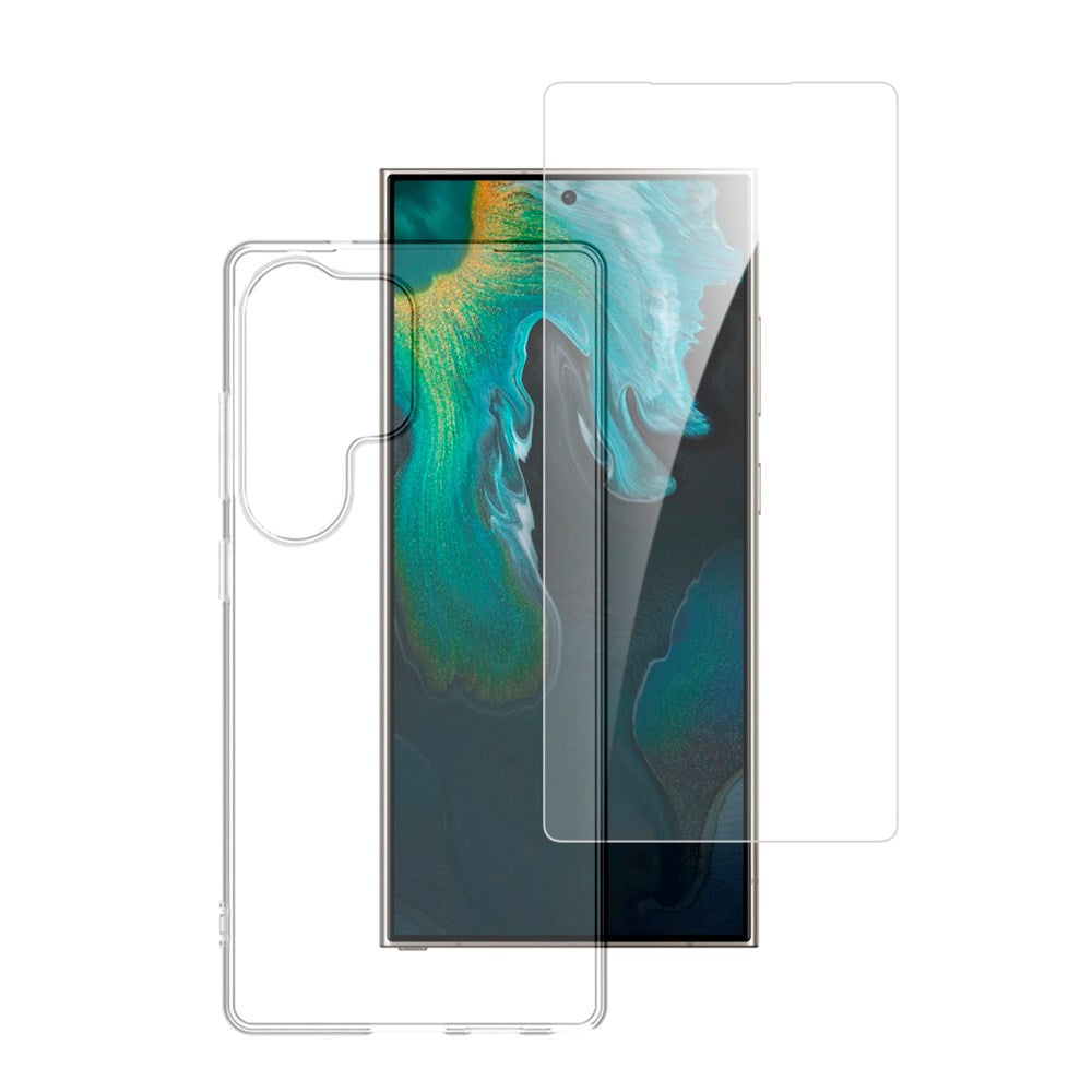 Samsung Galaxy S25 Ultra 4Smarts 360° Protection Set m. Cover & Skærmbeskyttelsesglas - Gennemsigtig