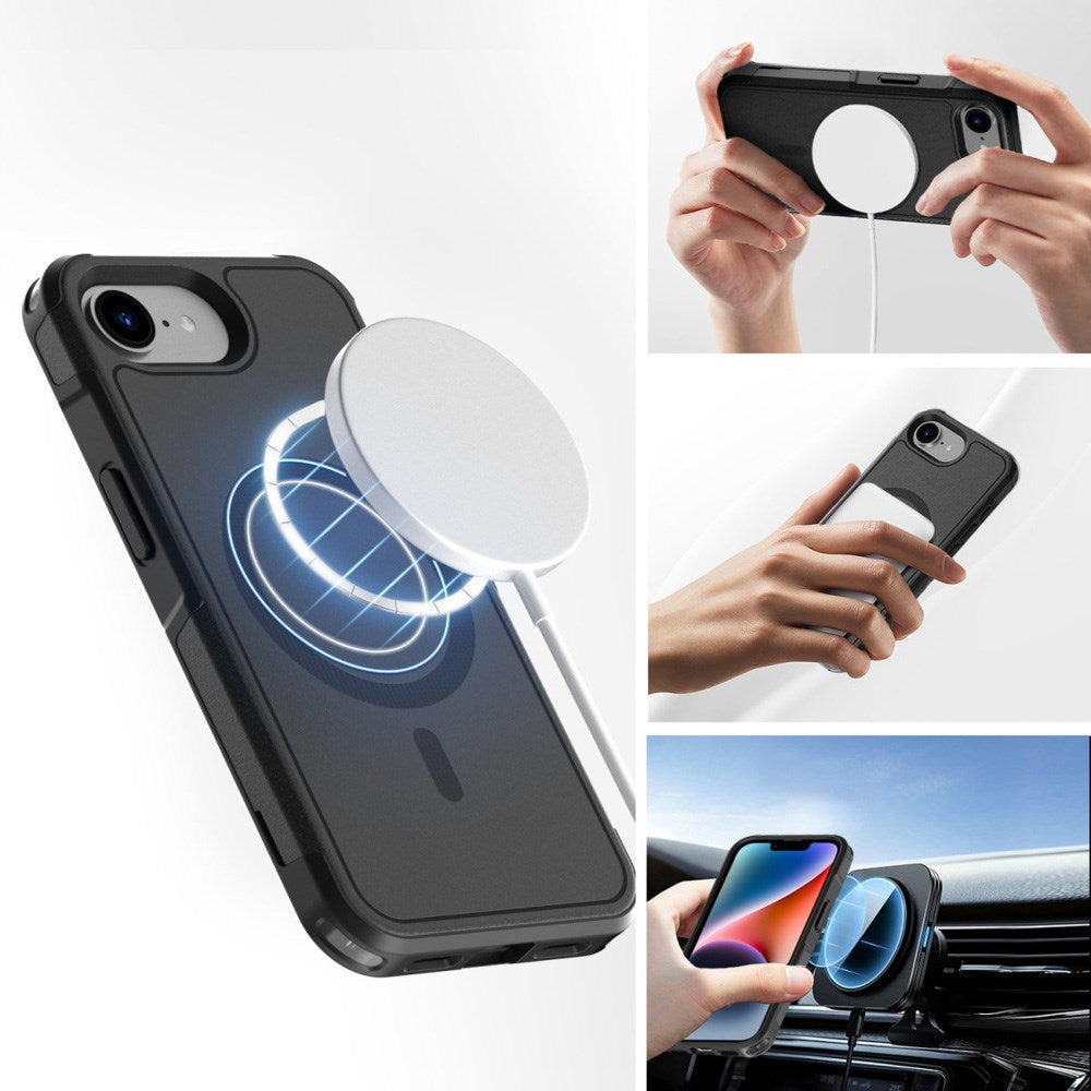 iPhone 17e / 16e 4smarts Defend Hybrid Cover - MagSafe Kompatibel - Sort