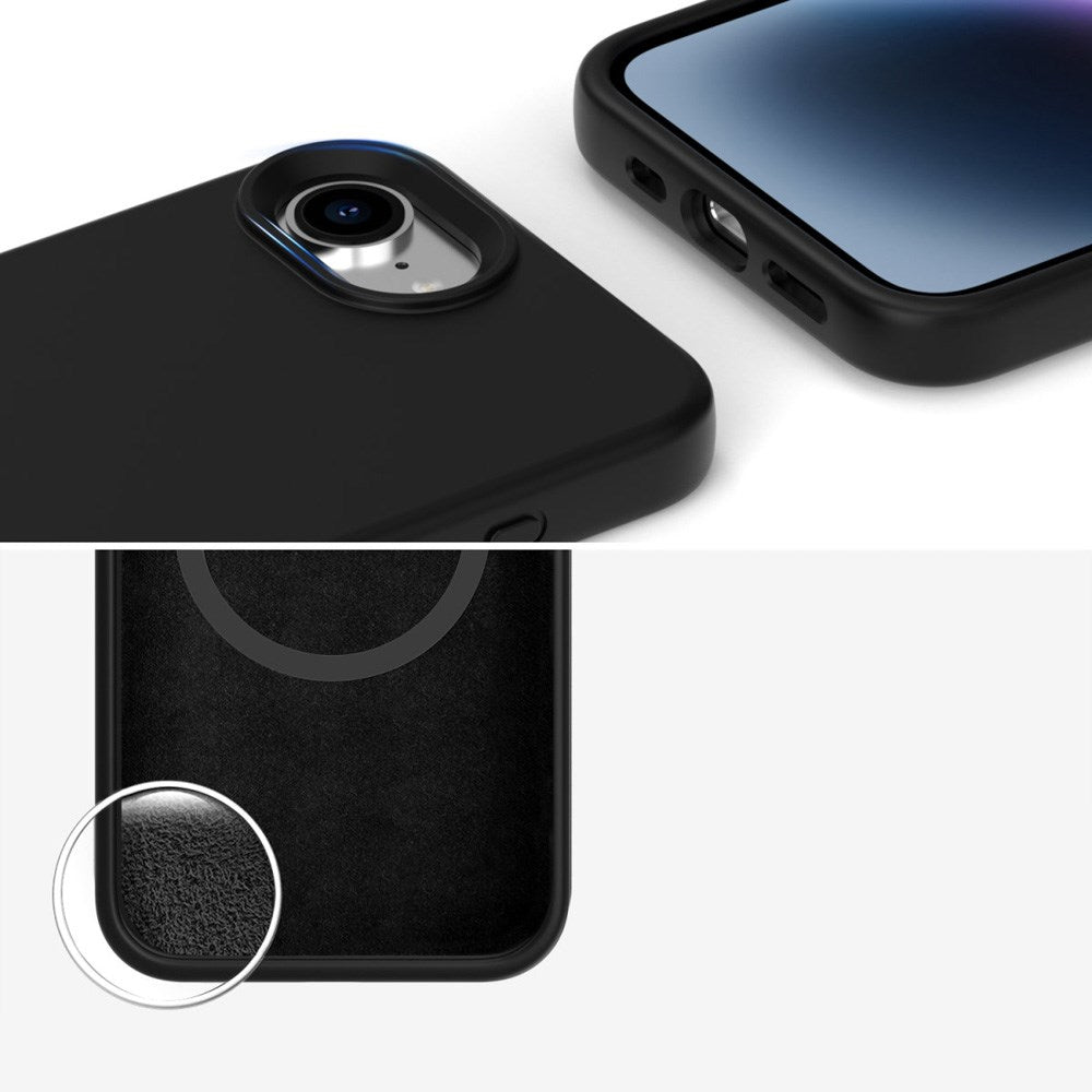 iPhone 17e / 16e 4smarts Silikone Cover - MagSafe Kompatibel - Sort