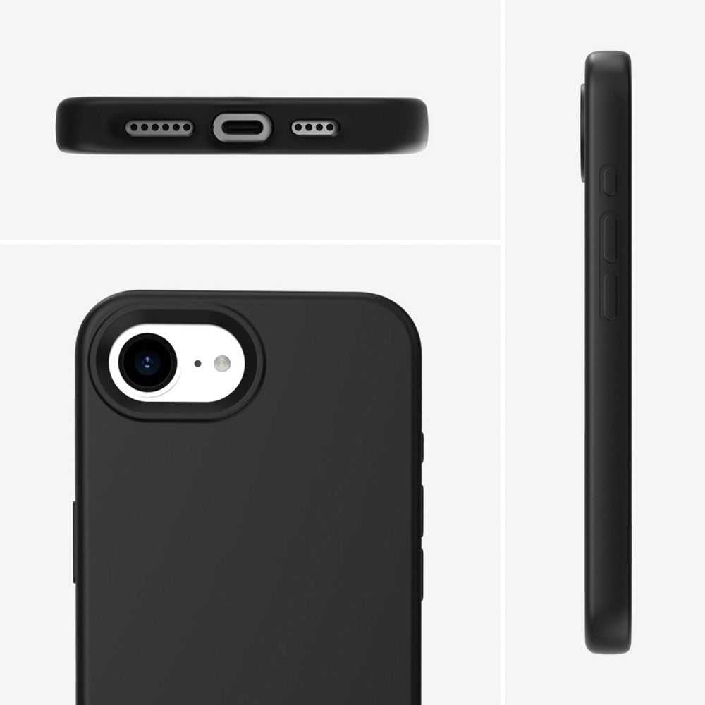 iPhone 17e / 16e 4smarts Silikone Cover - MagSafe Kompatibel - Sort