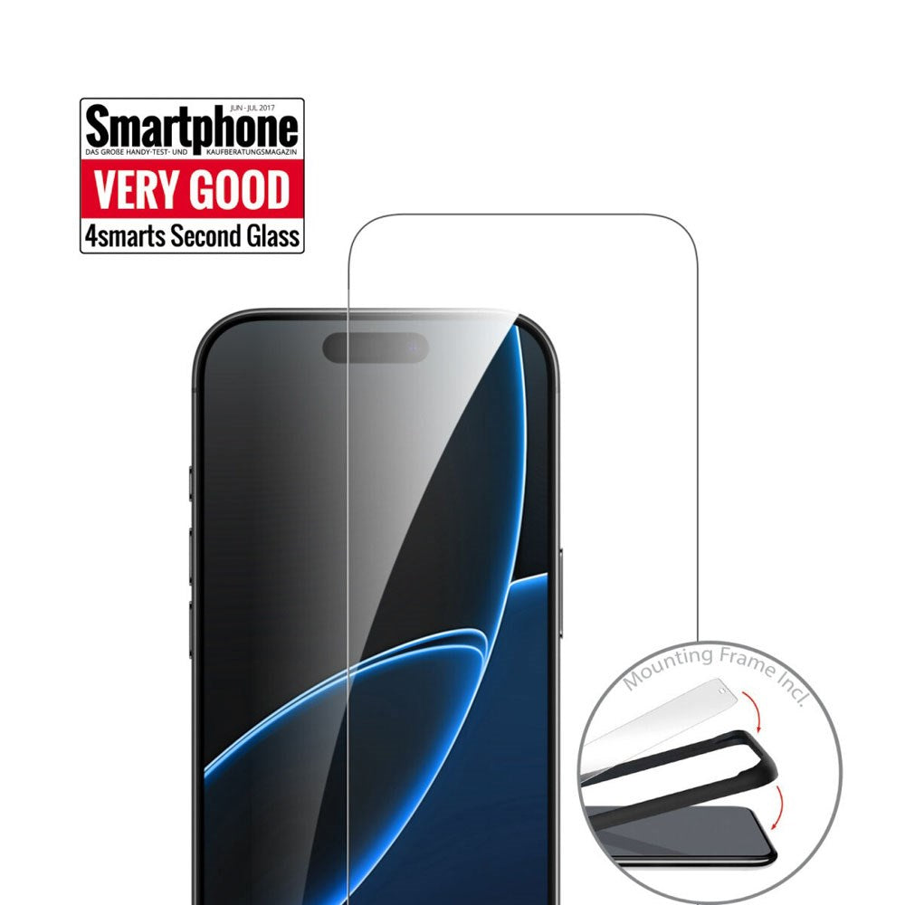 iPhone Air 4Smarts Second Glass Skærmbeskyttelse m. Monteringsramme - Case Friendly - Gennemsigtig