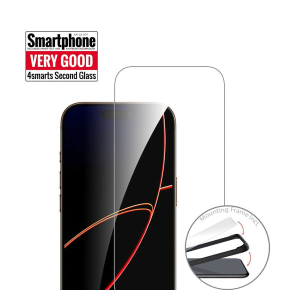 iPhone 17 Pro 4Smarts Second Glass Skærmbeskyttelse m. Monteringsramme - Case Friendly - Gennemsigtig