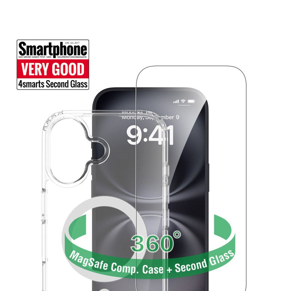 iPhone 17 4Smarts 360° Protection Set m. Cover & Skærmbeskyttelsesglas - MagSafe Kompatibel - Gennemsigtig