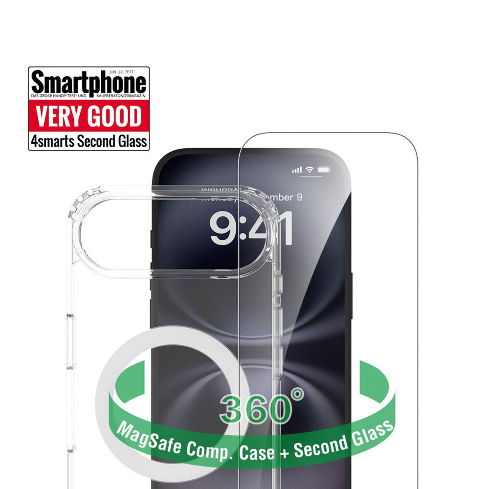 iPhone Air 4Smarts 360° Protection Set m. Cover & Skærmbeskyttelsesglas - MagSafe Kompatibel - Gennemsigtig