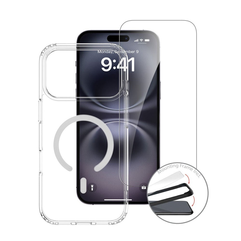 iPhone 17 Pro Max 4Smarts 360° Protection Set m. Cover & Skærmbeskyttelsesglas - MagSafe Kompatibel - Gennemsigtig