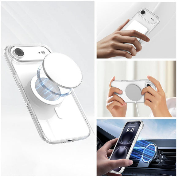 iPhone Air 4Smarts 3-i-1 Premium Starter Set - MagSafe Cover, Skærmbeskyttelse & 20W Vægoplader - Gennemsigtig / Hvid