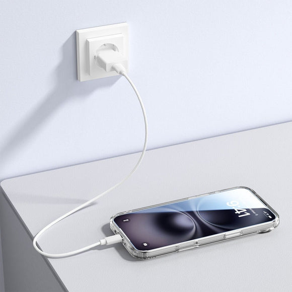 iPhone Air 4Smarts 3-i-1 Premium Starter Set - MagSafe Cover, Skærmbeskyttelse & 20W Vægoplader - Gennemsigtig / Hvid