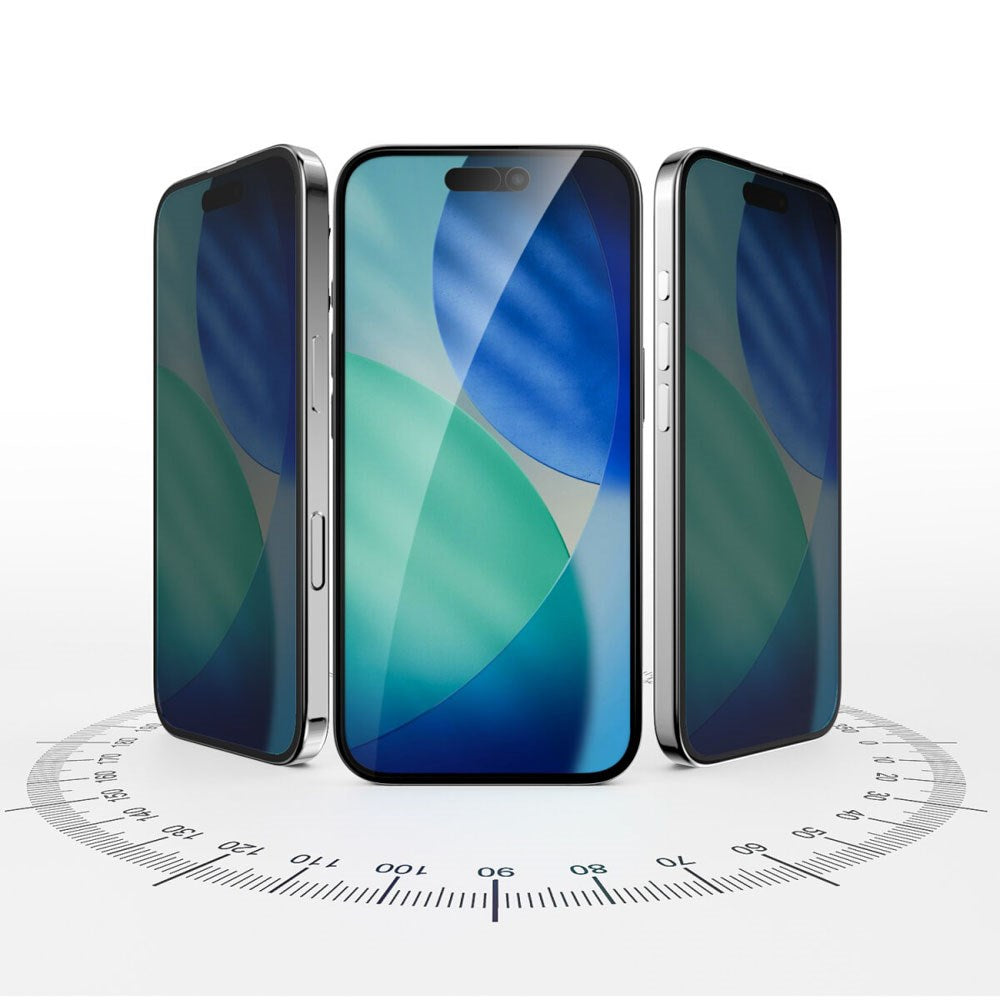 iPhone 17 4Smarts Second Glass Skærmbeskyttelse m. Monteringsramme - Privacy Funktion - Gennemsigtig