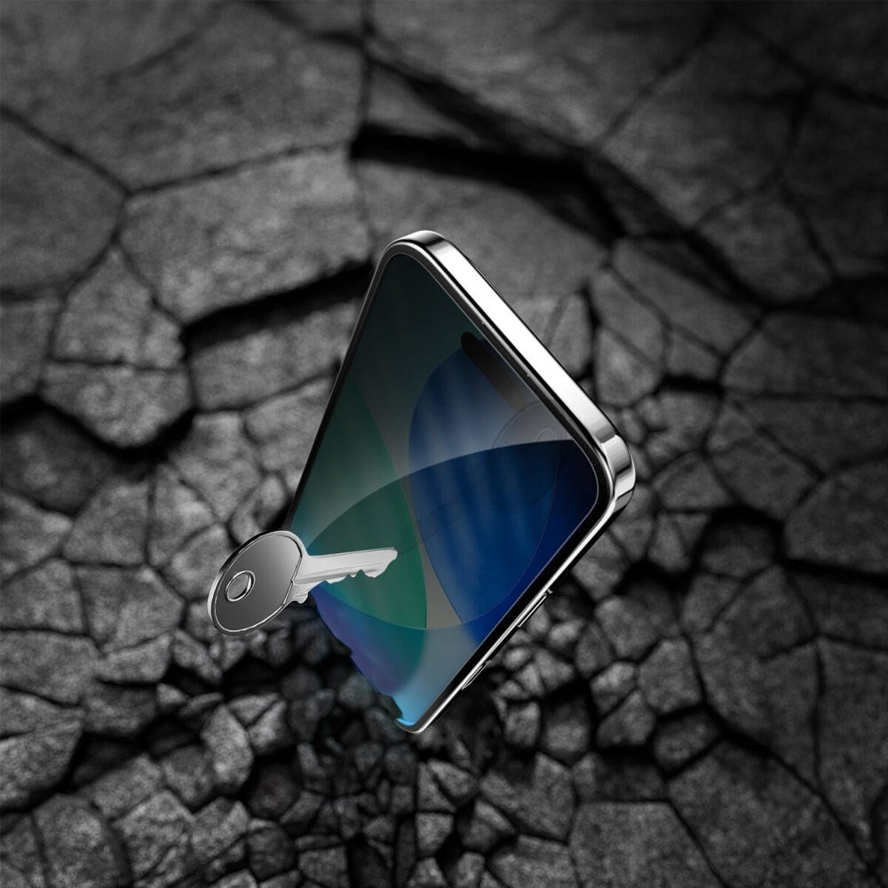 iPhone 17 4Smarts Second Glass Skærmbeskyttelse m. Monteringsramme - Privacy Funktion - Gennemsigtig
