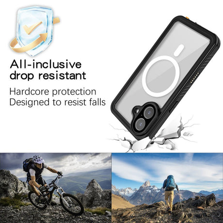 iPhone 17 4Smarts Vandtæt 360 Cover - MagSafe Kompatibel - Gennemsigtig / Sort