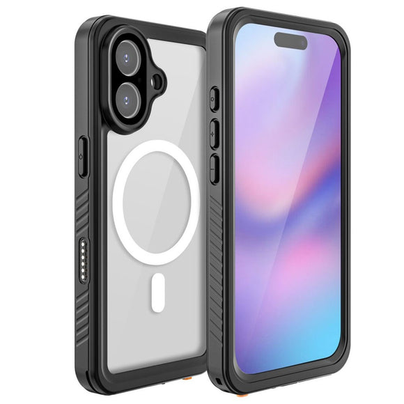 iPhone 17 4Smarts Vandtæt 360 Cover - MagSafe Kompatibel - Gennemsigtig / Sort