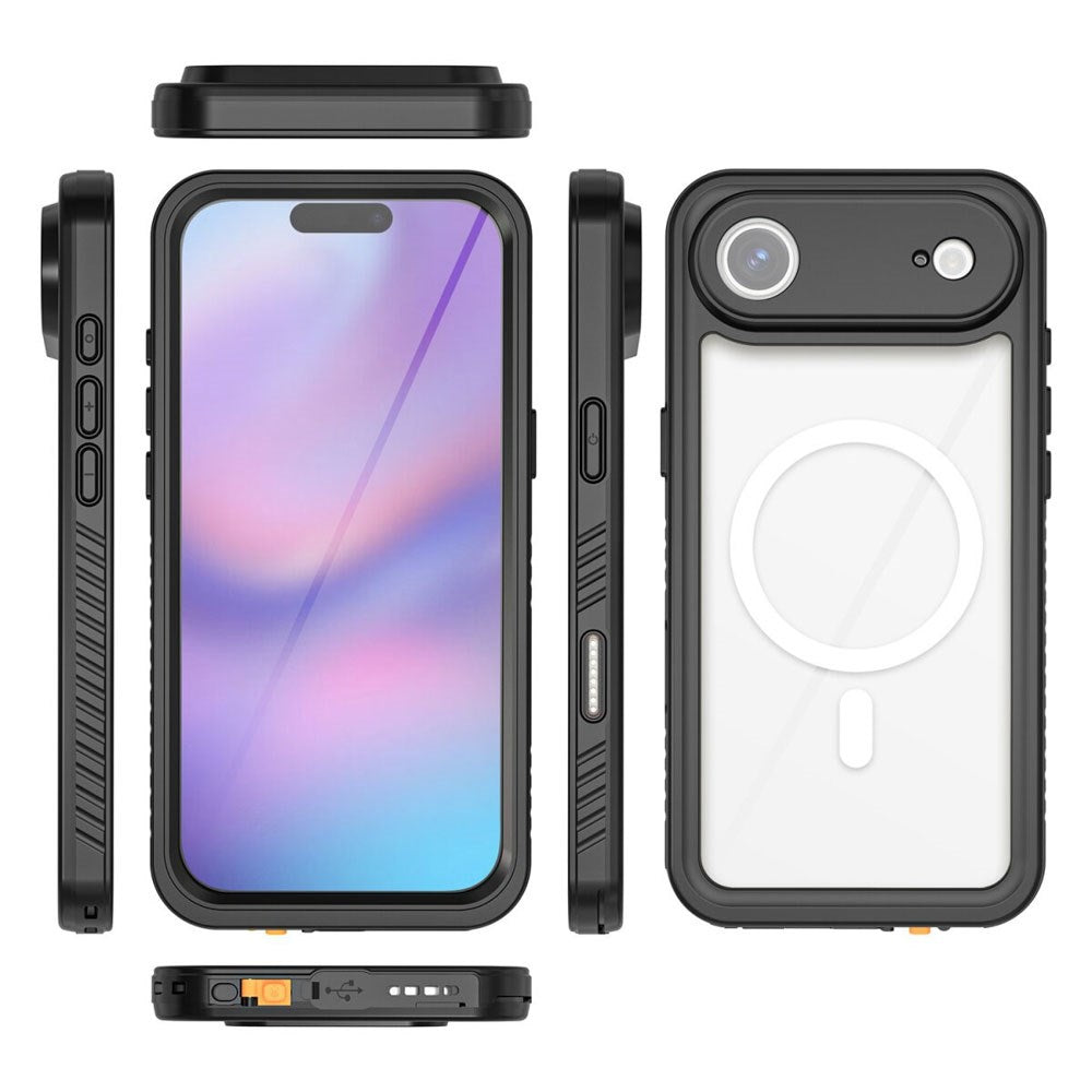 iPhone Air 4Smarts Vandtæt 360 Cover - MagSafe Kompatibel - Gennemsigtig / Sort