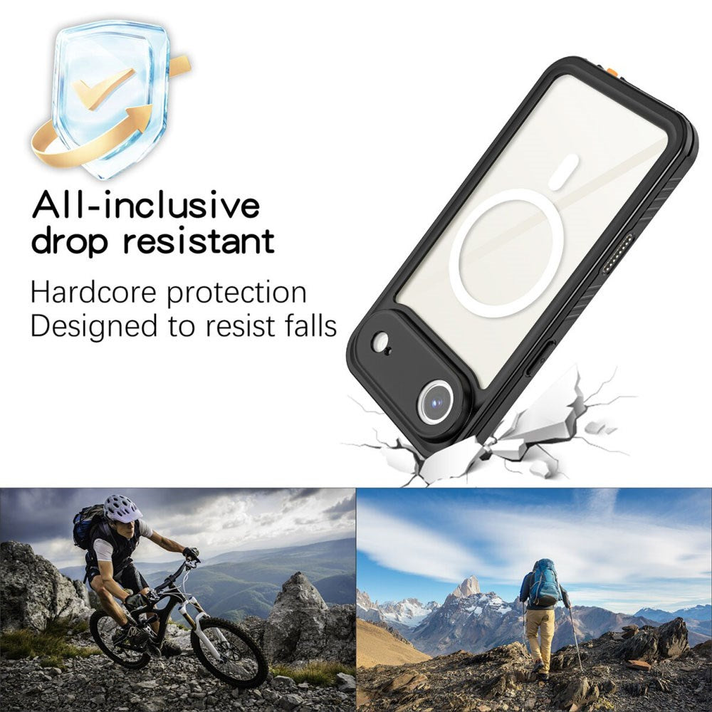 iPhone Air 4Smarts Vandtæt 360 Cover - MagSafe Kompatibel - Gennemsigtig / Sort