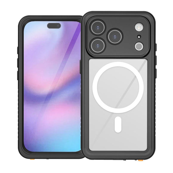 iPhone 17 Pro 4Smarts Vandtæt 360 Cover - MagSafe Kompatibel - Gennemsigtig / Sort
