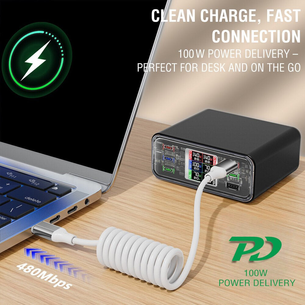 4smarts 100W USB-C til USB-C Kabel - 50cm - Hvid