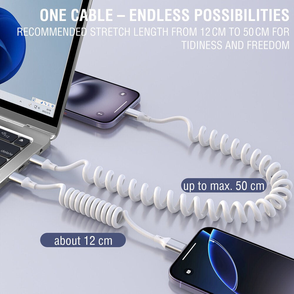 4smarts 240W USB-C til USB-C Kabel - 50cm - Hvid