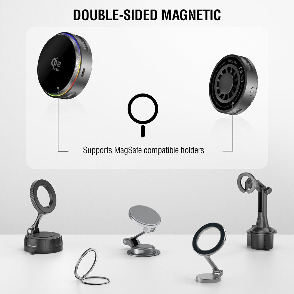 4smarts Opladningssæt - MagSafe Oplader & Vægoplader & Kabel - Hvid