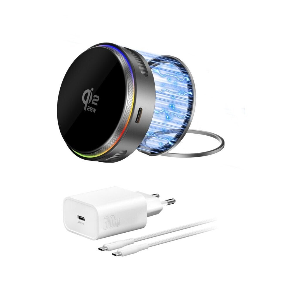 4smarts Opladningssæt - MagSafe Oplader & Vægoplader & Kabel - Hvid
