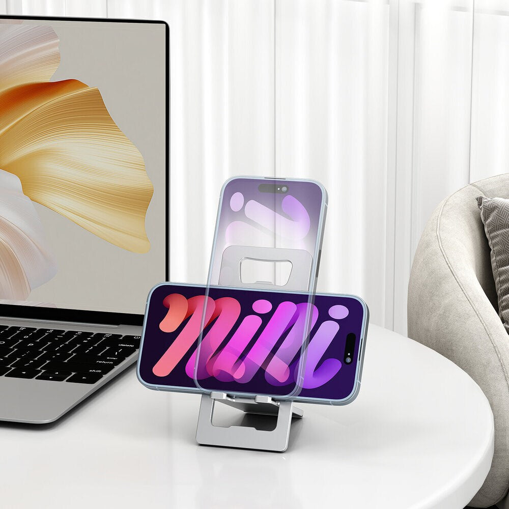 4smarts Stand ErgoFold Foldbar Mobil- / Tabletholder til Bord - Sølv