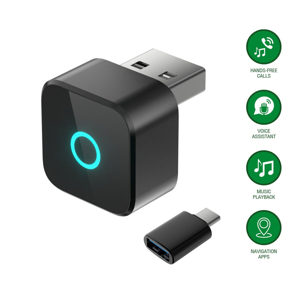 4smarts 2-i-1 Trådløs Adapter til Apple CarPlay & Android Auto - Sort