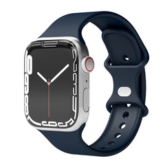 Apple Watch (42/44/SE/45/46/49mm) Vonmählen Classic Band Silikone Rem - Mørkeblå