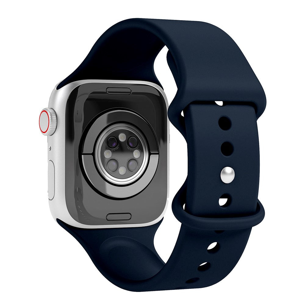 Apple Watch (42/44/SE/45/46/49mm) Vonmählen Classic Band Silikone Rem - Mørkeblå