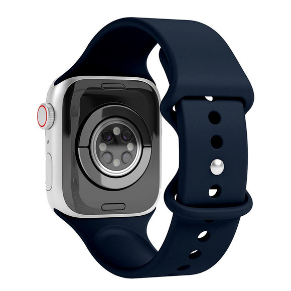 Apple Watch (42/44/SE/45/46/49mm) Vonmählen Classic Band Silikone Rem - Mørkeblå