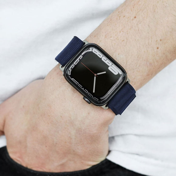 Apple Watch (38/40/SE/41/42mm) Vonmählen Action Loop Nylon Rem - Blå