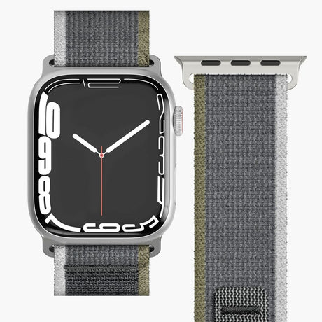 Apple Watch (38/40/SE/41/42mm) Vonmählen Trekking Loop Nylon Rem - Grå / Grøn