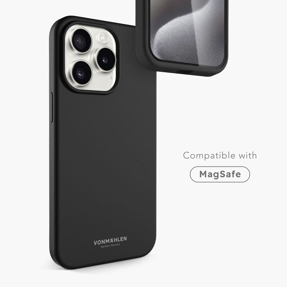 Vonmählen iPhone 15 Pro Max Eco Silikone Cover - MagSafe Kompatibel - Sort