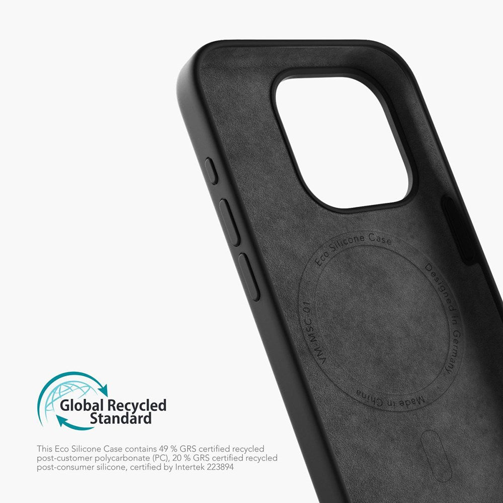 Vonmählen iPhone 15 Pro Max Eco Silikone Cover - MagSafe Kompatibel - Sort