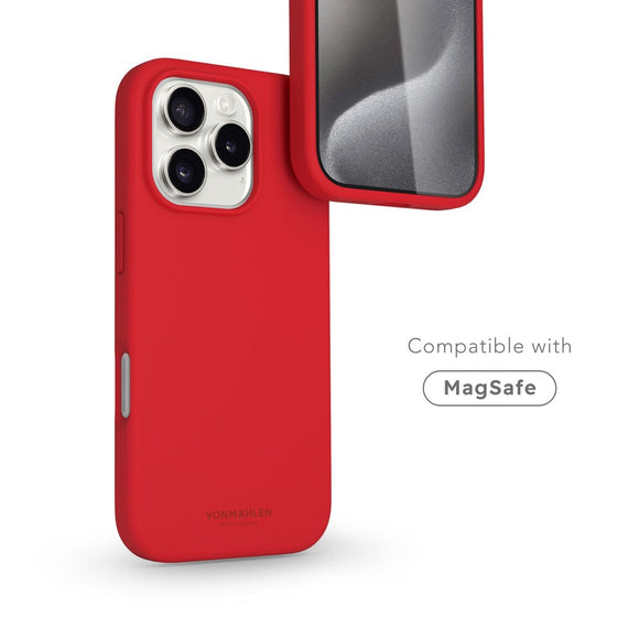 Vonmählen iPhone 16 Pro Eco Silikone Cover - MagSafe Kompatibel - Firecracker